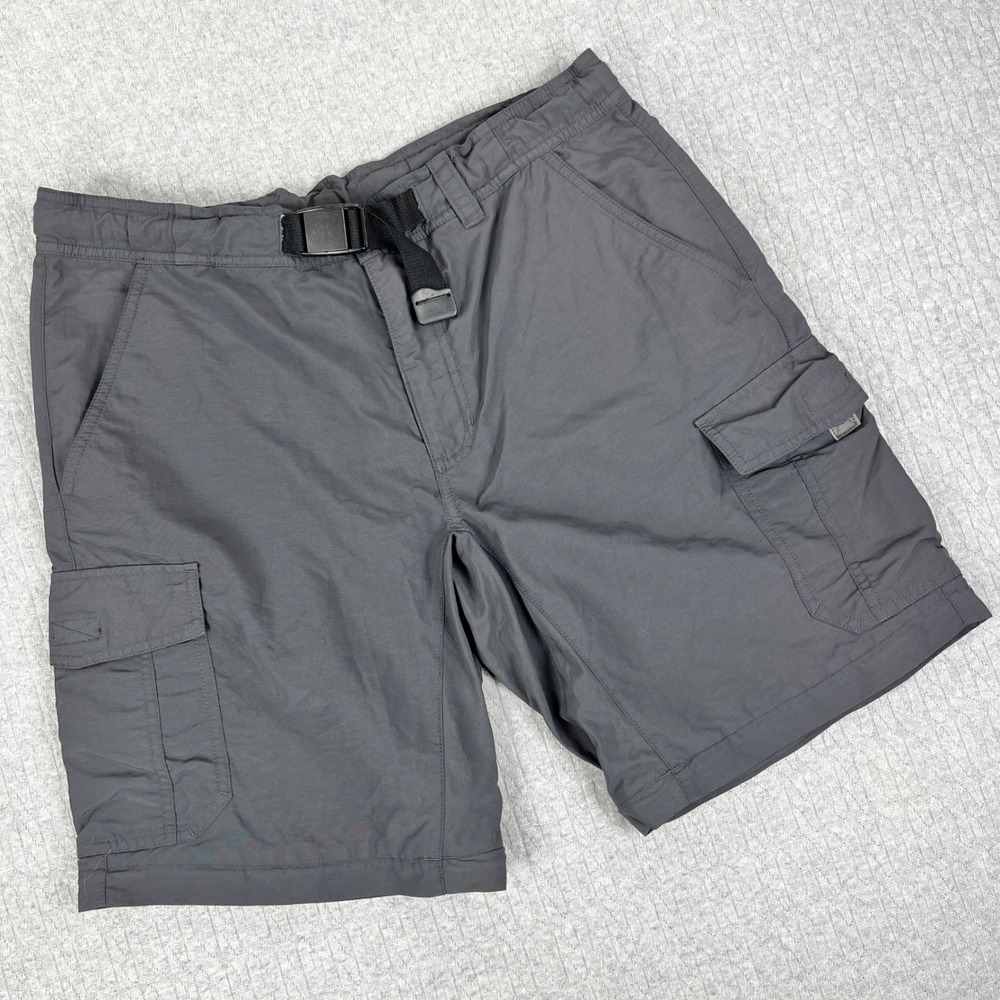 Eddie Bauer Travex Cargo Shorts‎ Mens 30 Gray Belted Hiking Outdoor Utility